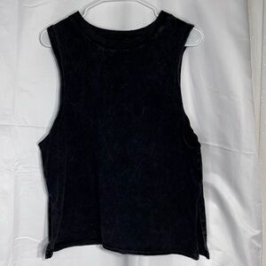 FP Movement Distressed Muscle Tank Black Flaw Back Priced Low